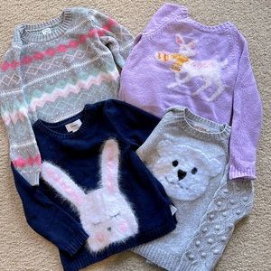 Bundle Toddler Girl’s Sweaters Size 4T/5T (multiple brands)